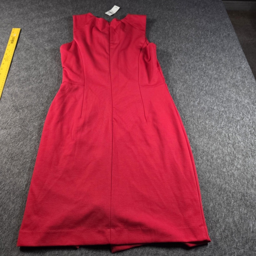Banana Republic Dress S Red Sleeveless Sheath Asym Zip Knit Cocktail MSRP $99